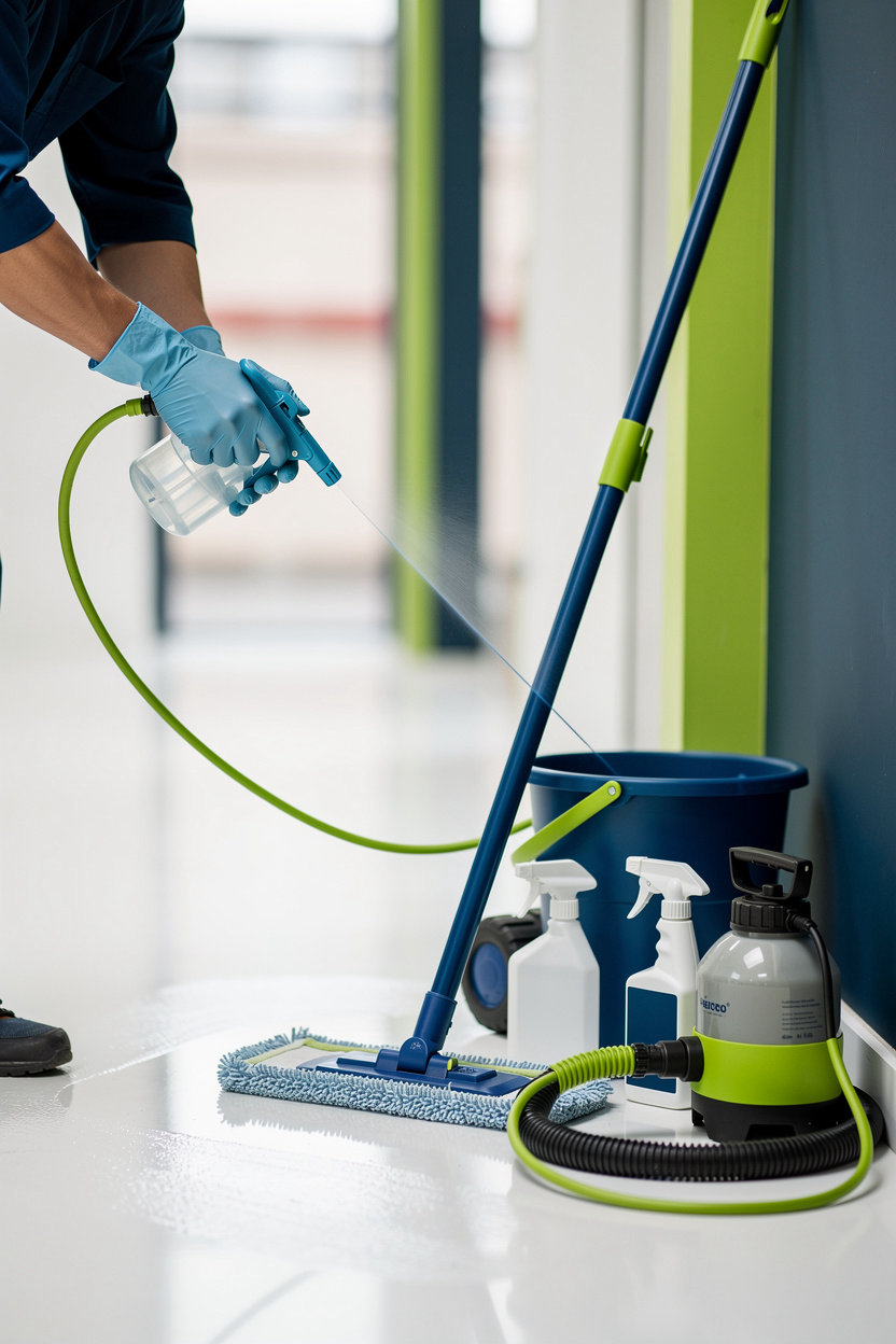 Prime Cleaning Services Oman professional cleaning and pest control equipment in action